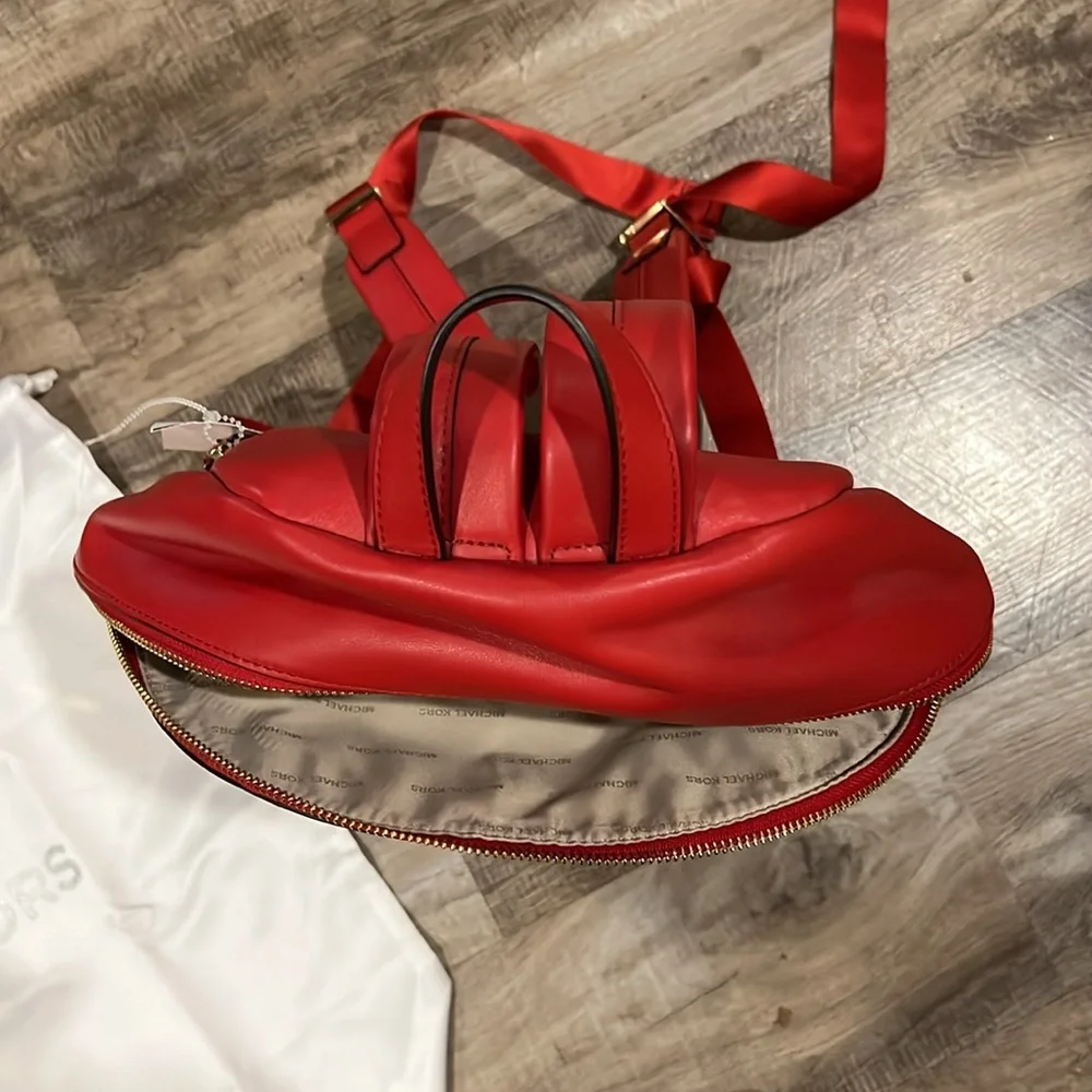 NWT Michael Kors bright red backpack